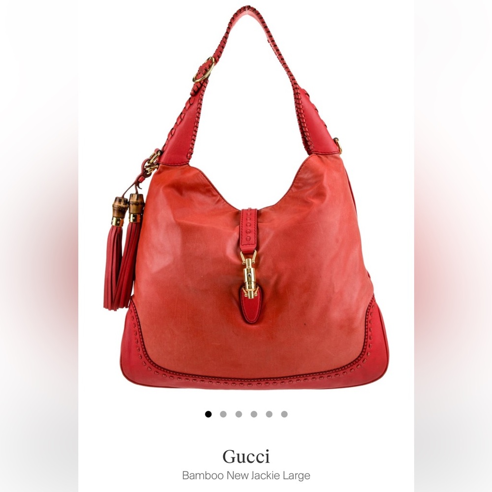 Gucci Red Bamboo Hobo Bag